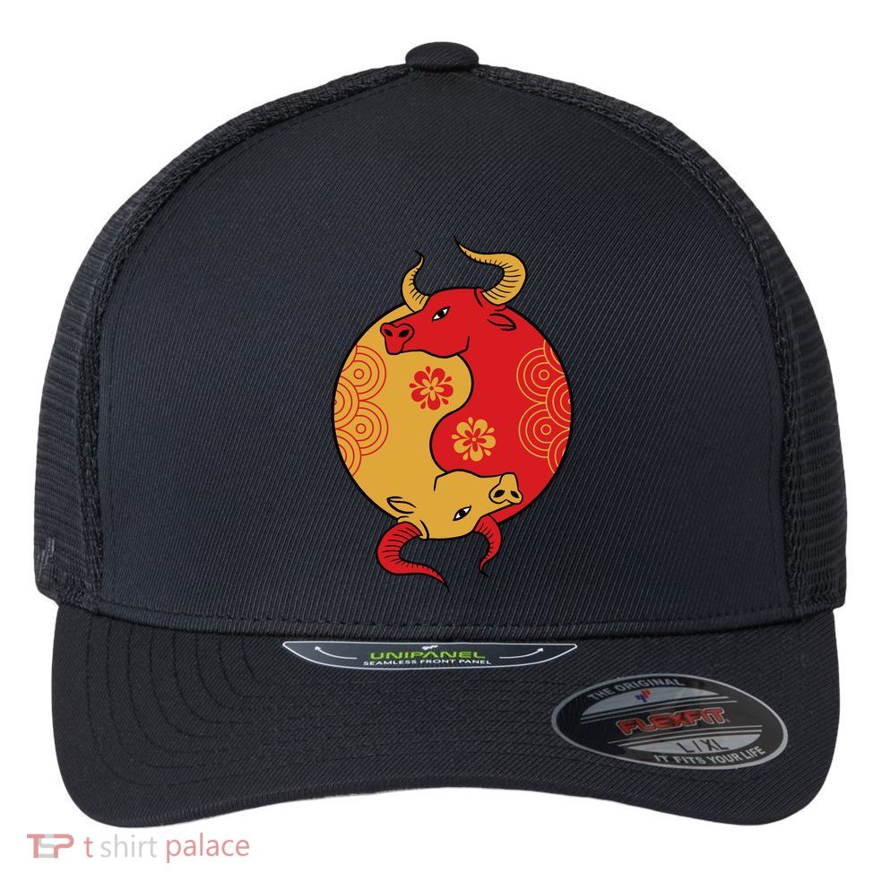 Ying Yang Ox Flexfit Unipanel Trucker Cap