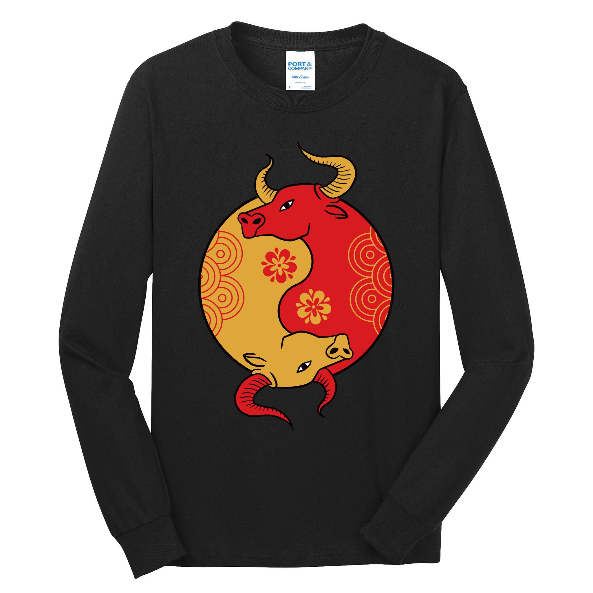 Ying Yang Ox Tall Long Sleeve T-Shirt
