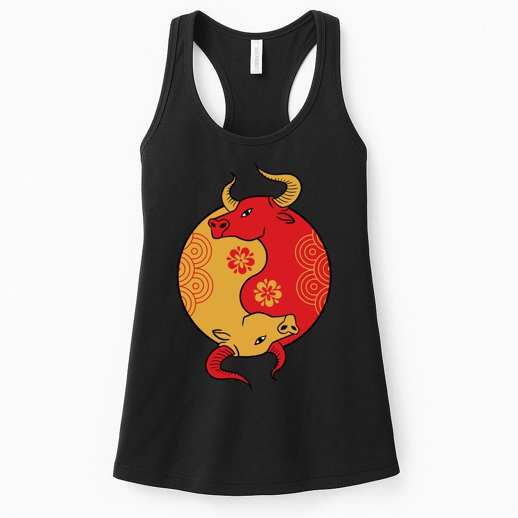 Ying Yang Ox Womens Tank Top