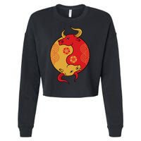 Ying Yang Ox Cropped Pullover Crew