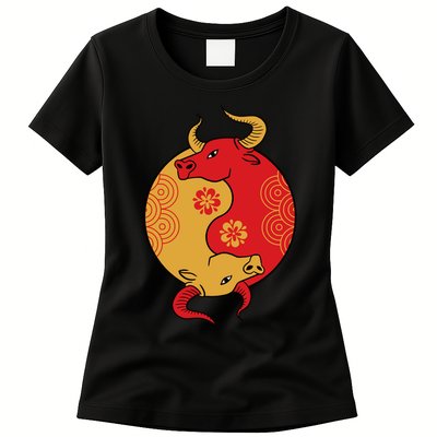 Ying Yang Ox Womens T-Shirt