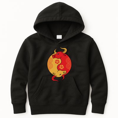 Ying Yang Ox Kids Hoodie