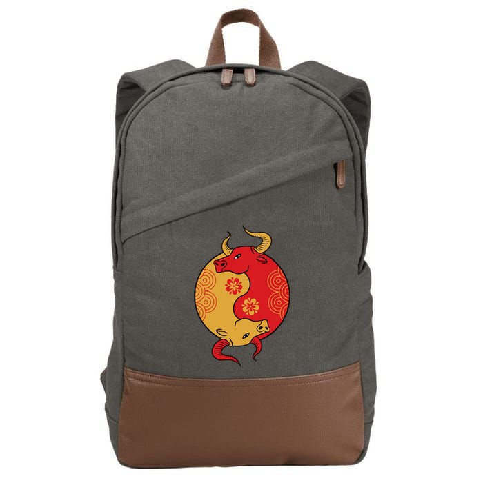 Ying Yang Ox Cotton Canvas Backpack