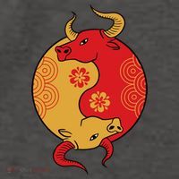 Ying Yang Ox Vector Backpack