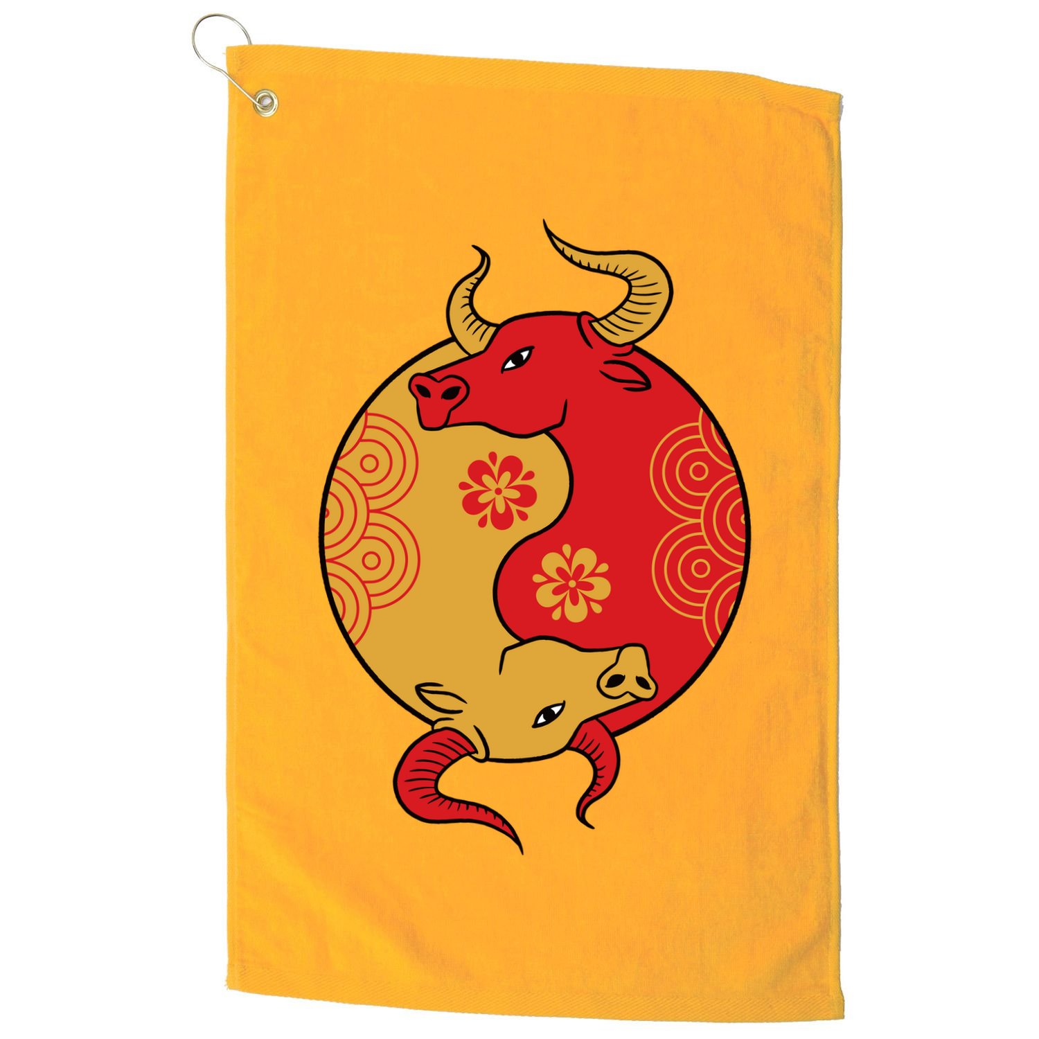 Ying Yang Ox Golf Towel