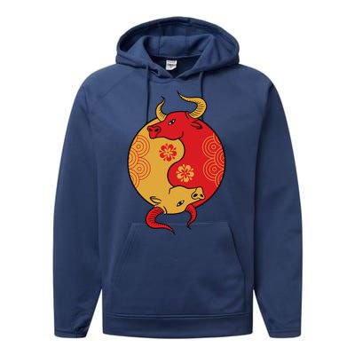 Ying Yang Ox Performance Fleece Hoodie