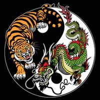 Ying Yang Tiger Dragon City Backpack