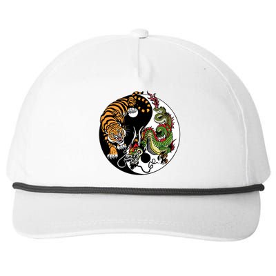 Ying Yang Tiger Dragon Snapback Five-Panel Rope Hat