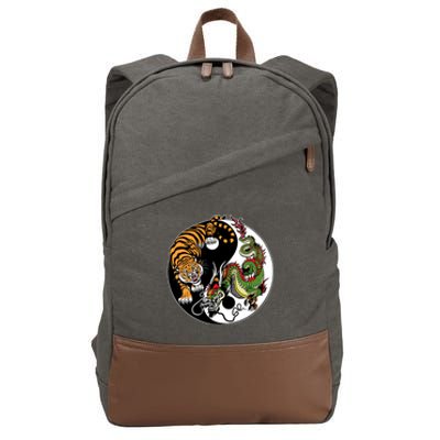 Ying Yang Tiger Dragon Cotton Canvas Backpack