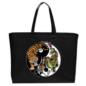 Ying Yang Tiger Dragon Cotton Canvas Jumbo Tote