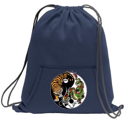 Ying Yang Tiger Dragon Sweatshirt Cinch Pack Bag