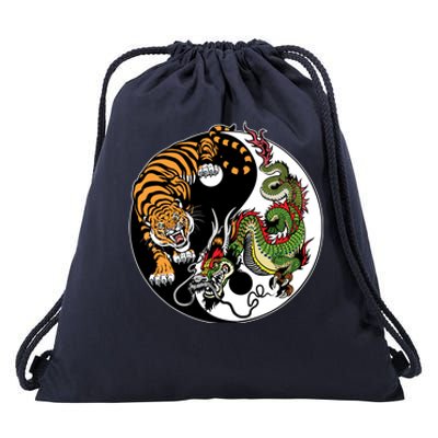 Ying Yang Tiger Dragon Drawstring Bag