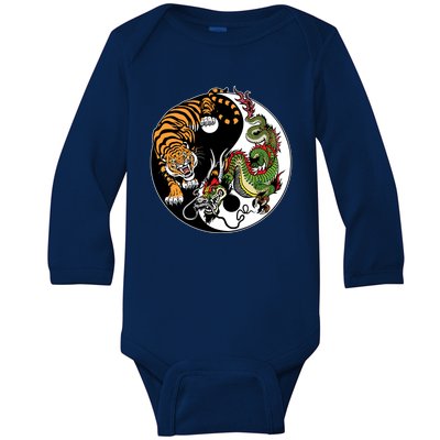 Ying Yang Tiger Dragon Baby Long Sleeve Bodysuit