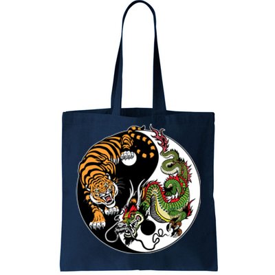 Ying Yang Tiger Dragon Tote Bag