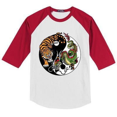 Ying Yang Tiger Dragon Kids Colorblock Raglan Jersey