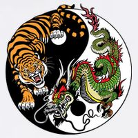 Ying Yang Tiger Dragon Cooling Performance Crew T-Shirt
