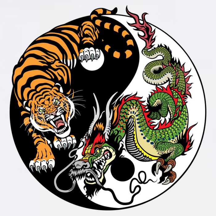 Ying Yang Tiger Dragon Cooling Performance Crew T-Shirt