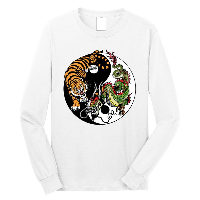 Ying Yang Tiger Dragon Long Sleeve Shirt