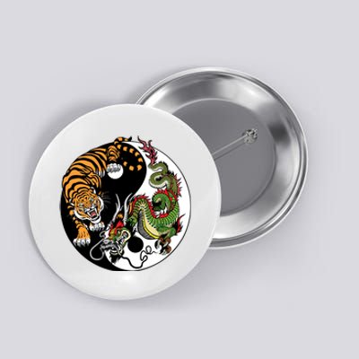 Ying Yang Tiger Dragon Button