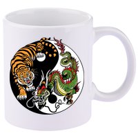 Ying Yang Tiger Dragon 11oz C Handle Ceramic Mug