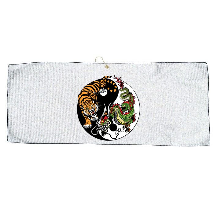 Ying Yang Tiger Dragon Large Microfiber Waffle Golf Towel