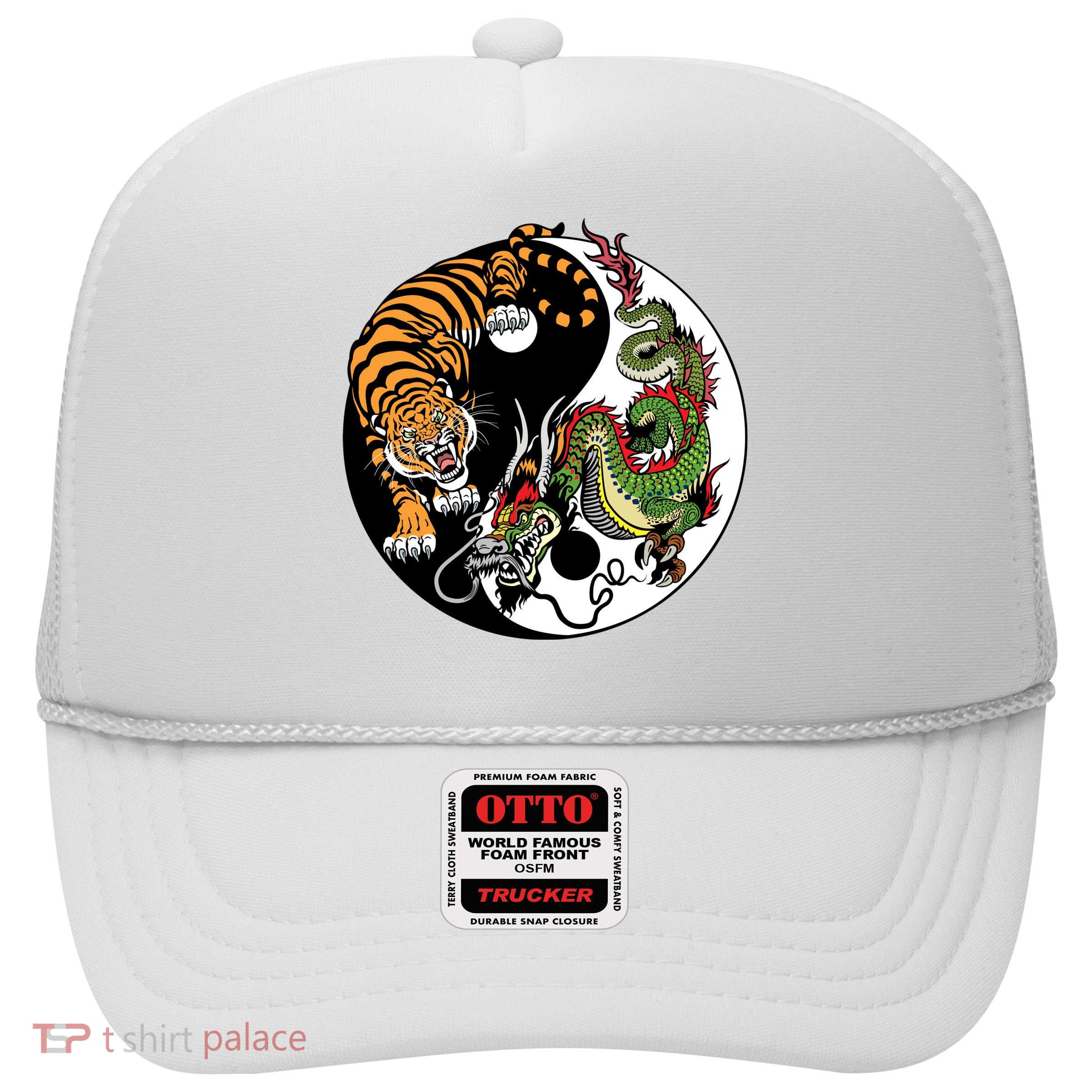 Ying Yang Tiger Dragon Trucker Hat