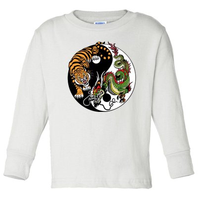 Ying Yang Tiger Dragon Toddler Long Sleeve Shirt