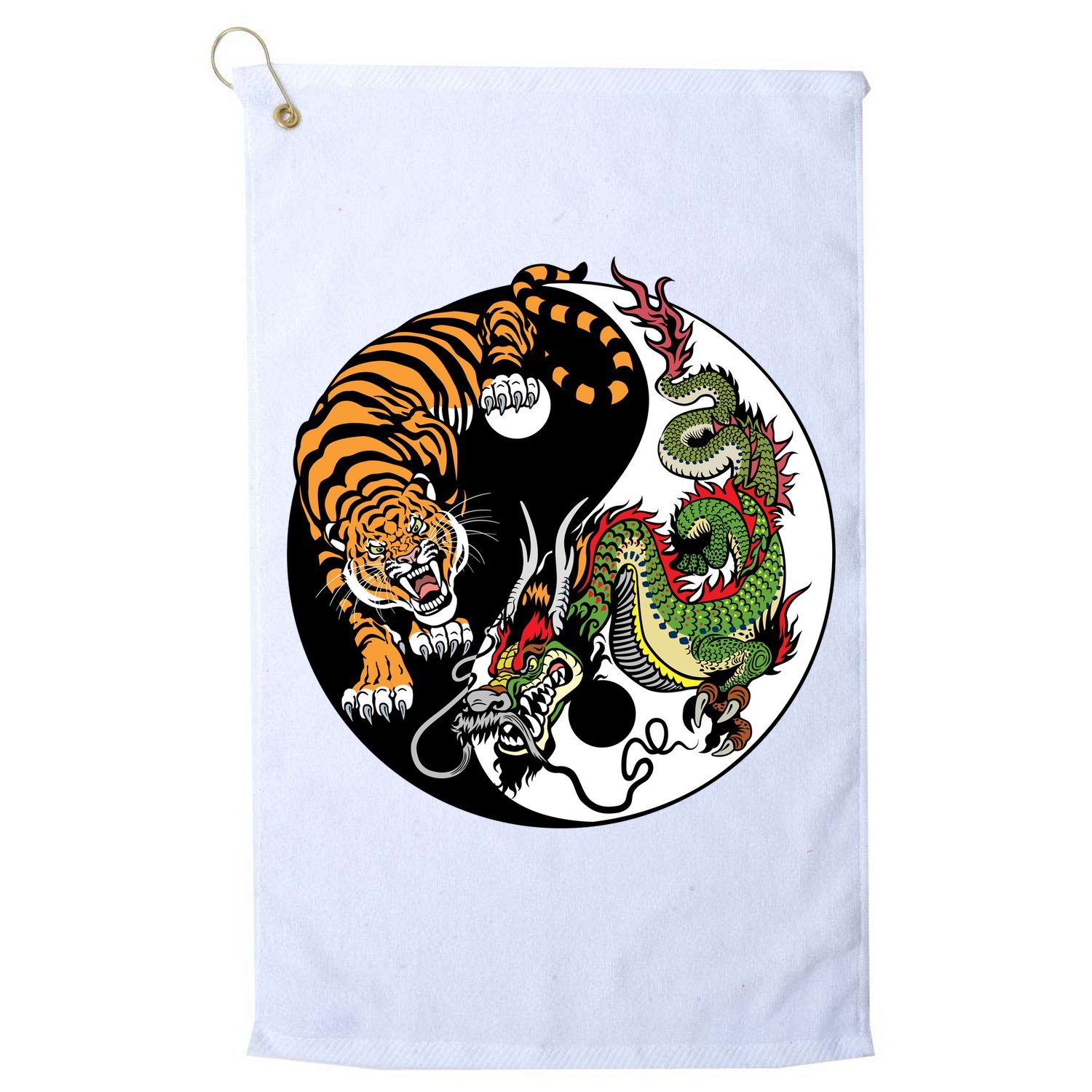 Ying Yang Tiger Dragon Golf Towel