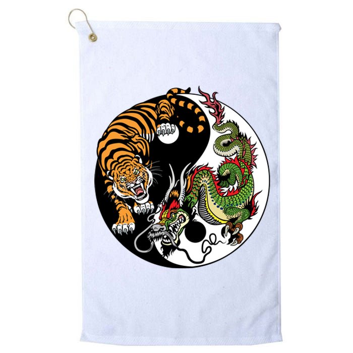 Ying Yang Tiger Dragon Platinum Collection Golf Towel