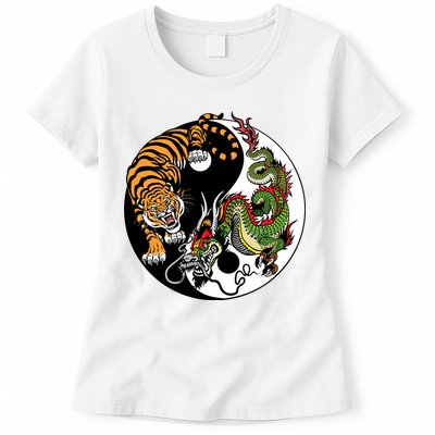 Ying Yang Tiger Dragon Womens T-Shirt