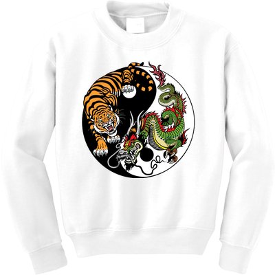 Ying Yang Tiger Dragon Kids Sweatshirt