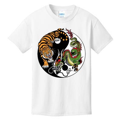 Ying Yang Tiger Dragon Kids T-Shirt