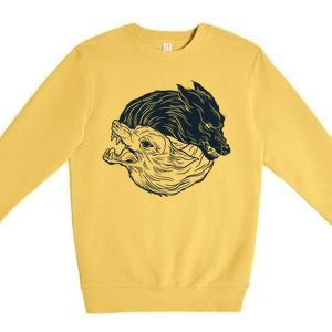 Ying Yang Wolves Premium Crewneck Sweatshirt