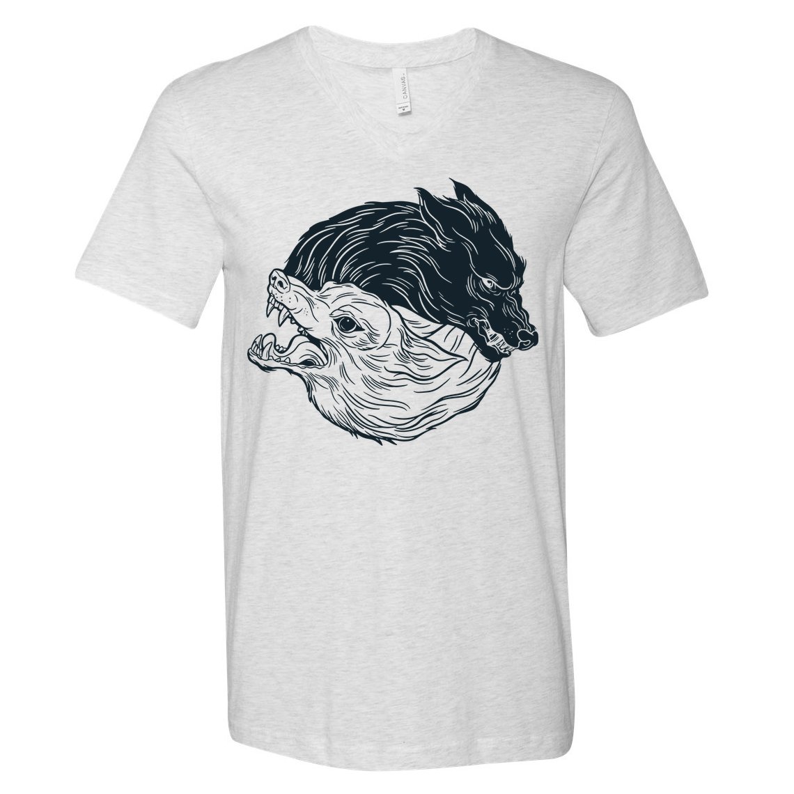 Ying Yang Wolves V-Neck T-Shirt