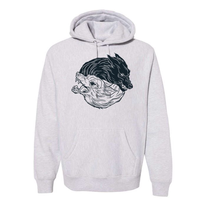 Ying Yang Wolves Premium Hoodie