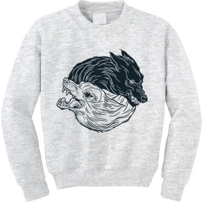 Ying Yang Wolves Kids Sweatshirt