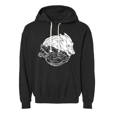 Ying Yang Wolves Garment-Dyed Fleece Hoodie
