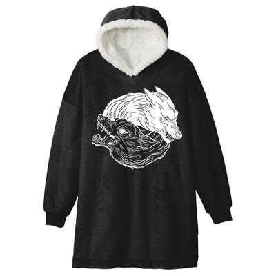 Ying Yang Wolves Hooded Wearable Blanket