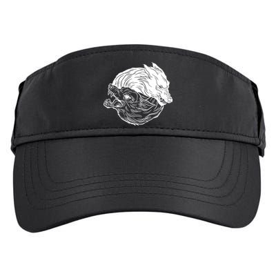 Ying Yang Wolves Adult Drive Performance Visor