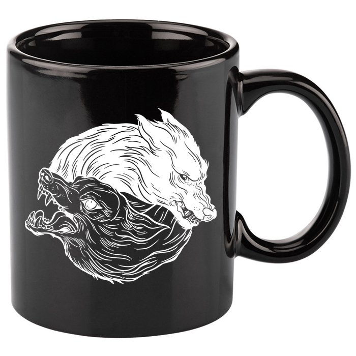 Ying Yang Wolves 11oz C Handle Ceramic Mug