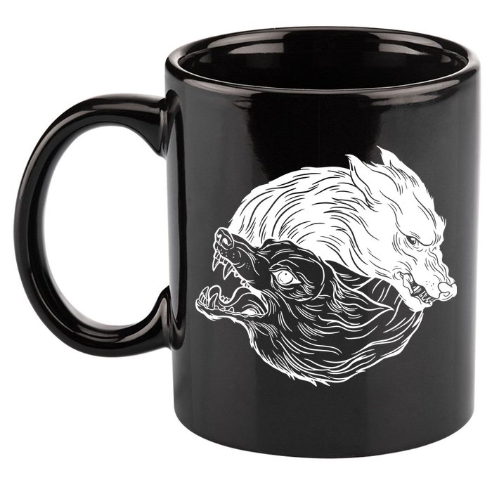Ying Yang Wolves 11oz C Handle Ceramic Mug