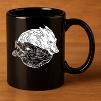 Ying Yang Wolves 11oz C Handle Ceramic Mug