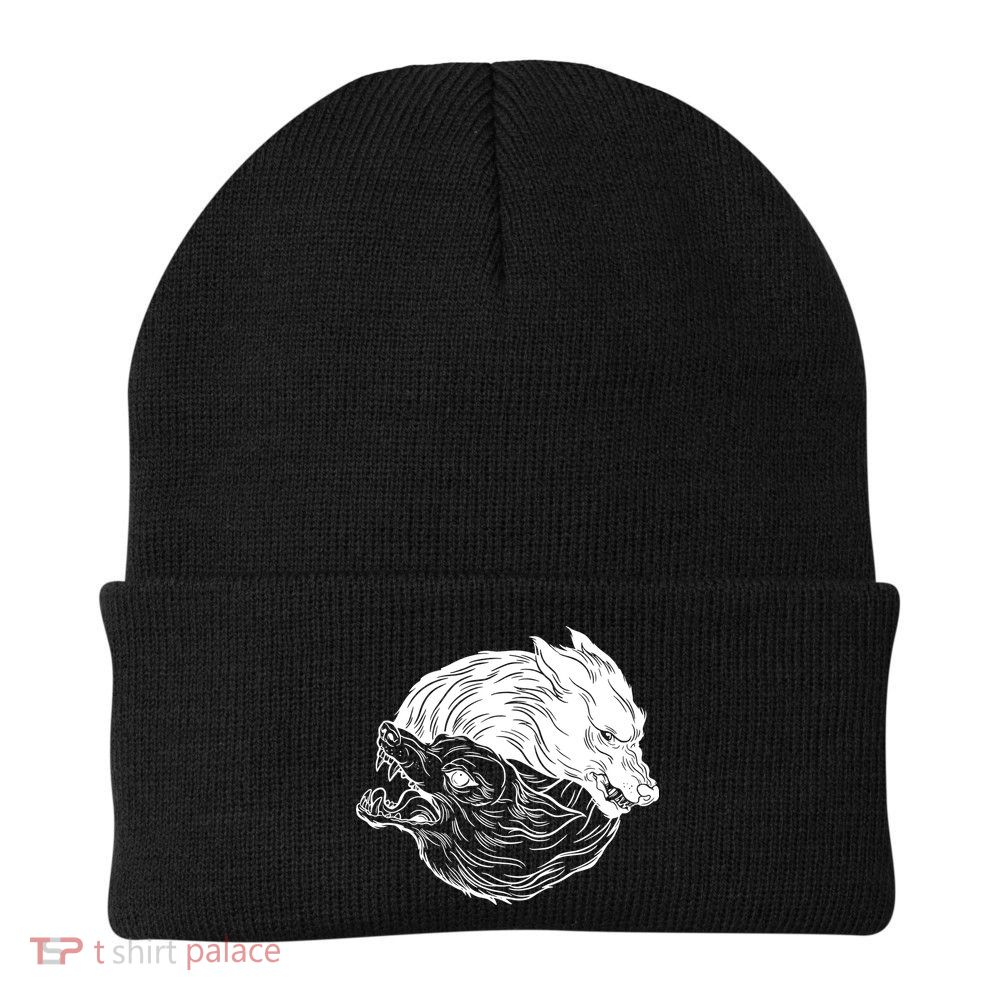 Ying Yang Wolves Beanie