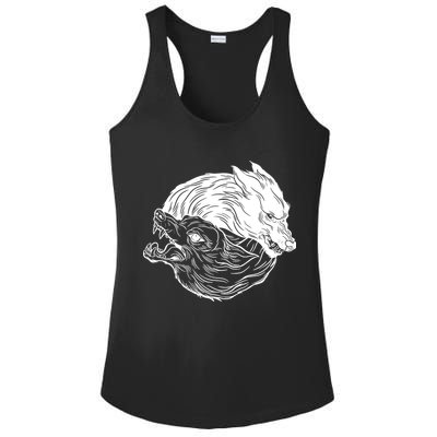 Ying Yang Wolves Ladies PosiCharge Competitor Racerback Tank