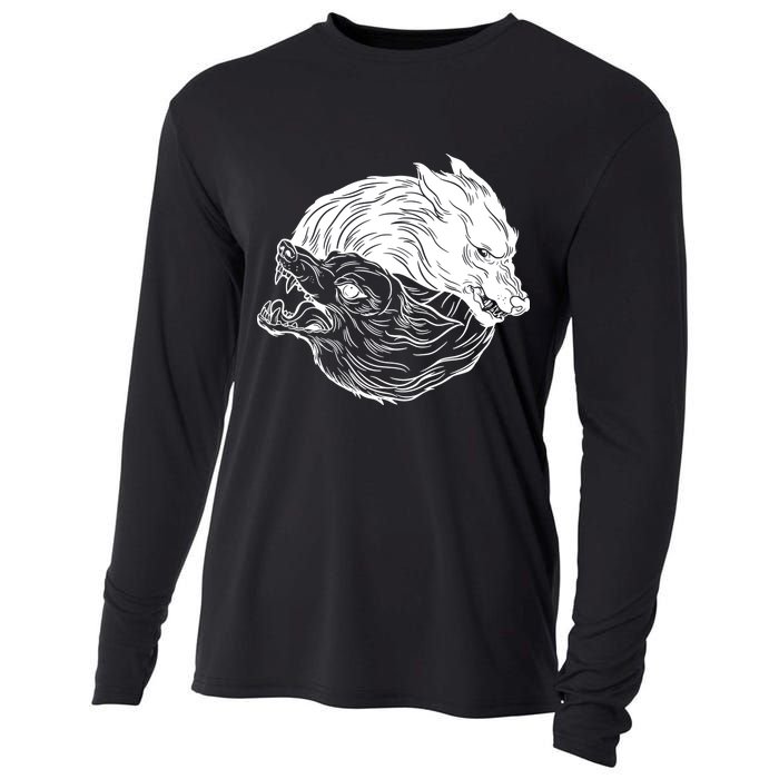Ying Yang Wolves Cooling Performance Long Sleeve Crew