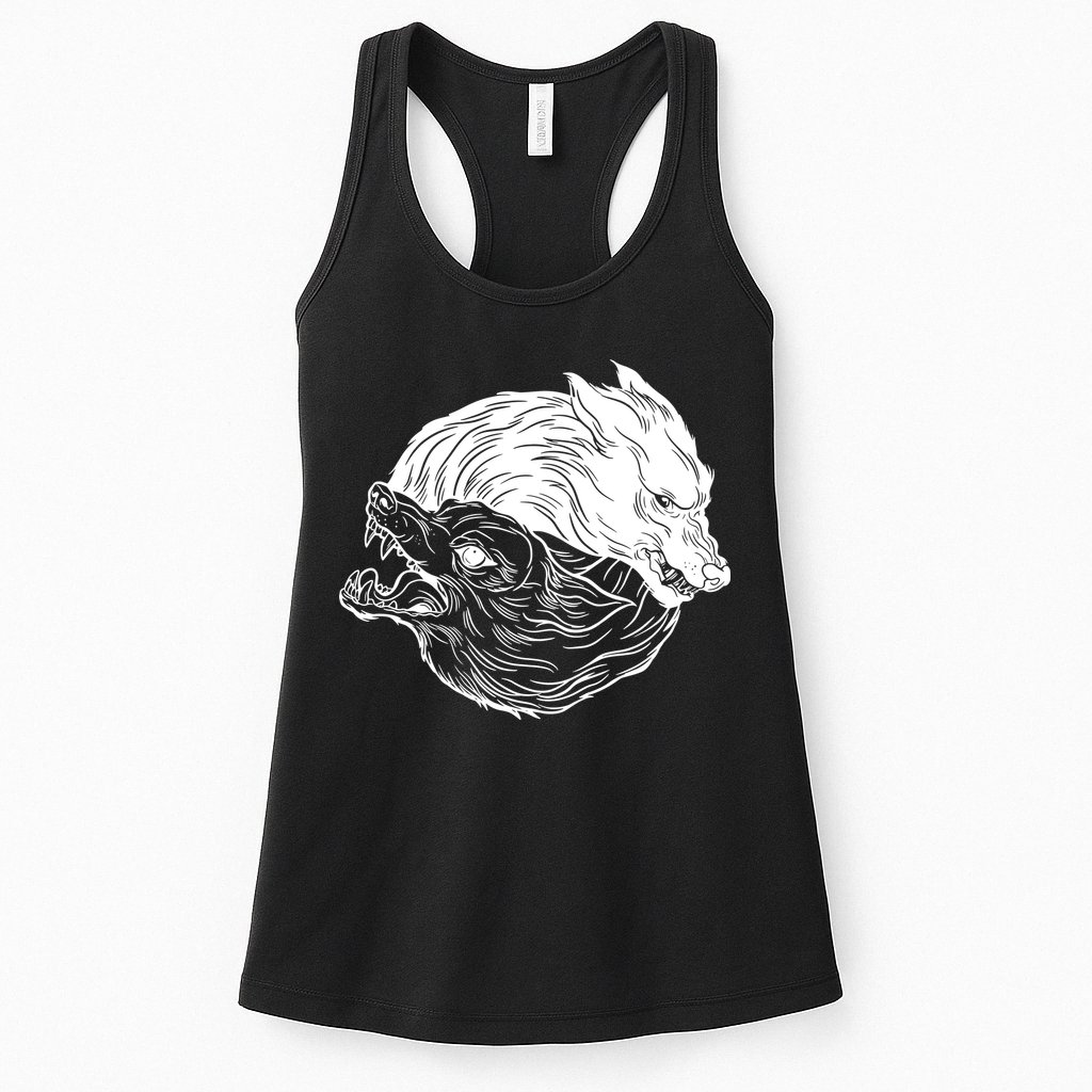 Ying Yang Wolves Womens Tank Top