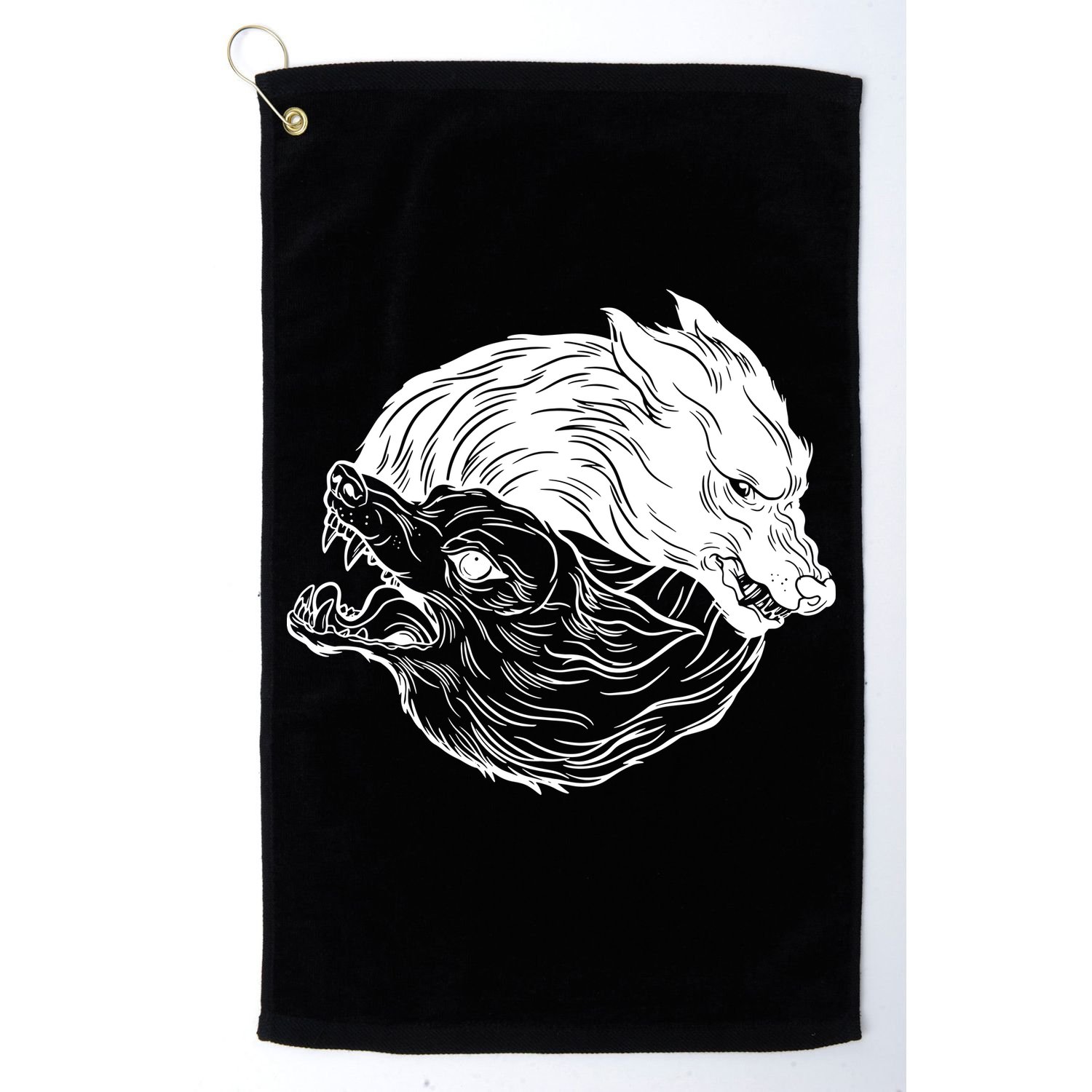 Ying Yang Wolves Golf Towel