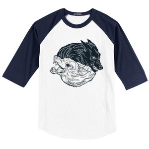 Ying Yang Wolves Baseball Sleeve Shirt