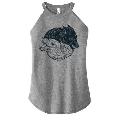 Ying Yang Wolves Women’s Perfect Tri Rocker Tank