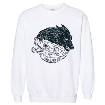 Ying Yang Wolves Garment-Dyed Sweatshirt